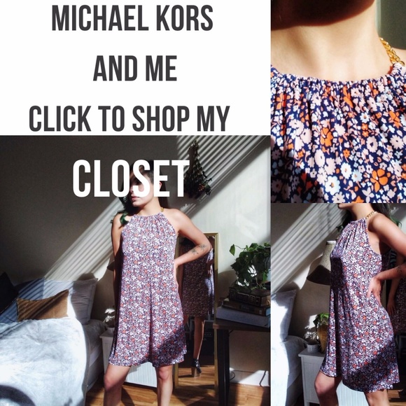 MICHAEL KORS Floral Print Drop Waist Dress EUC - Picture 1 of 8